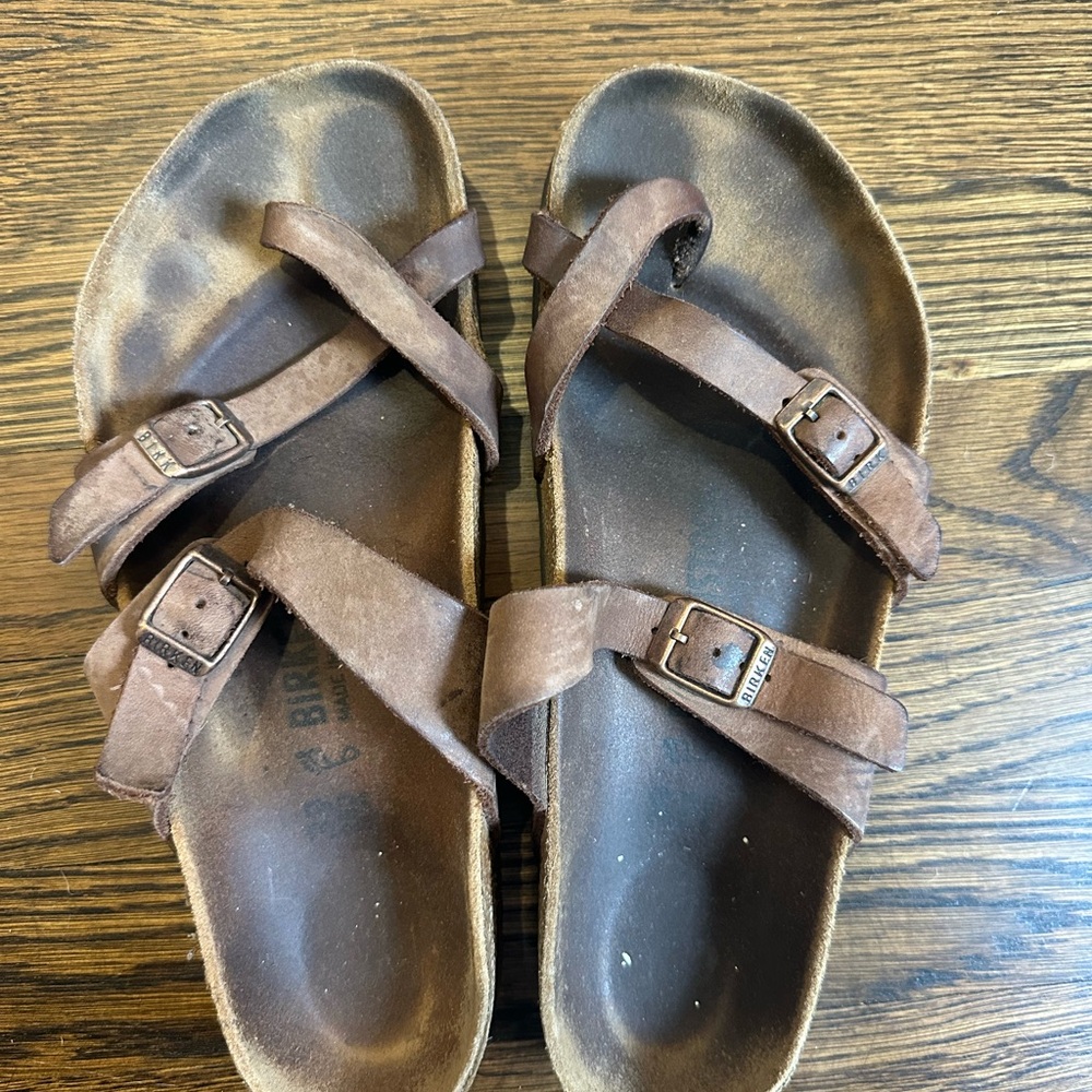 Birkenstock Rustic Brown Leather Sandals